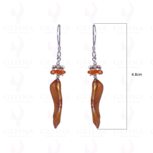 Pearl & Carnelian Gemstone Earrings Made In .925 Sterling Silver ES-1149