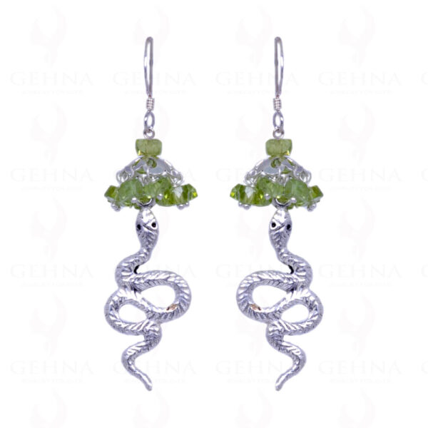 Peridot Gemstone Earrings With .925 Sterling Silver Elements ES-1151