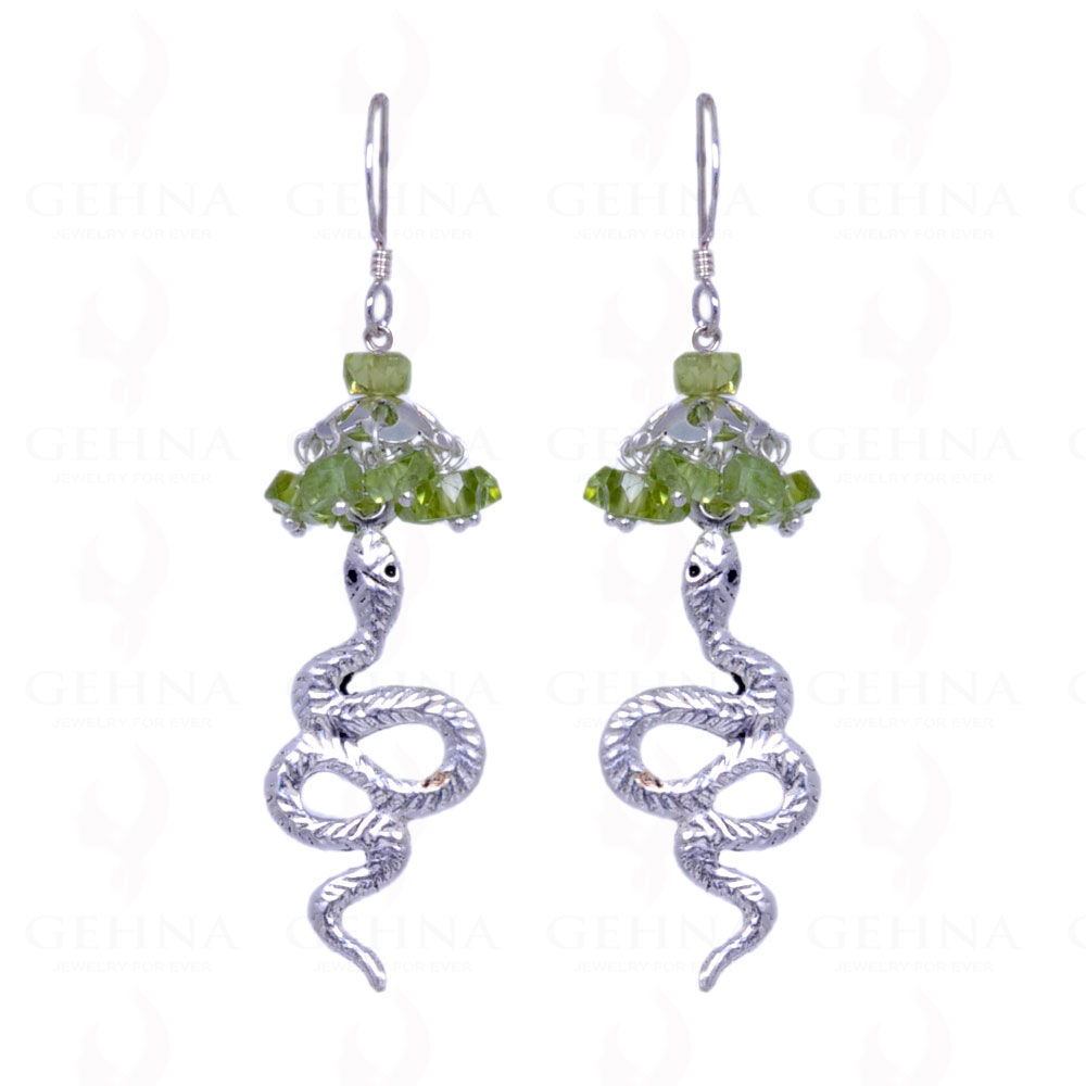 Peridot Gemstone Earrings With .925 Sterling Silver Elements ES-1151