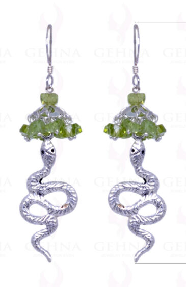 Peridot Gemstone Earrings With .925 Sterling Silver Elements ES-1151