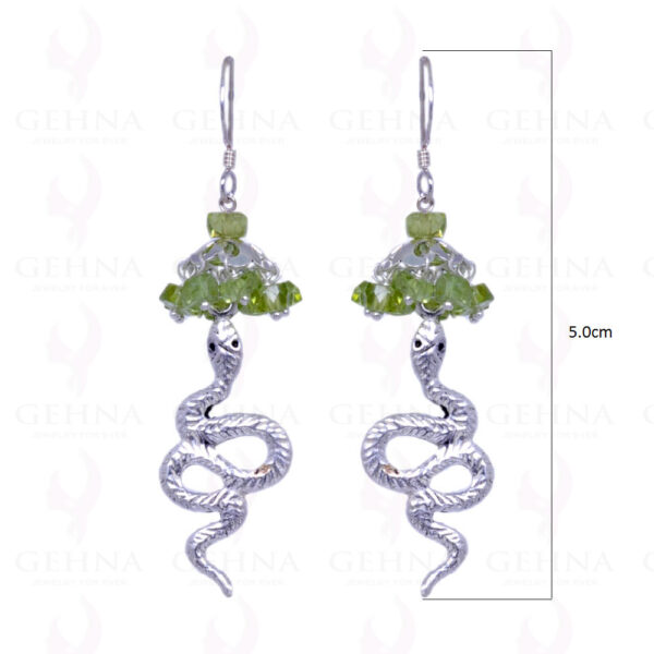 Peridot Gemstone Earrings With .925 Sterling Silver Elements ES-1151