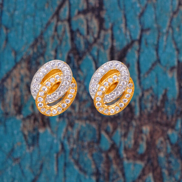 Stunning Topaz Studded Ring Interlocking Circles Pendant & Earring Set FP-1152