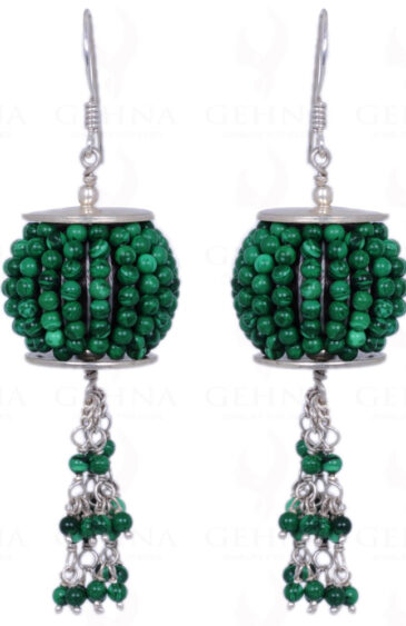 Malachite Gemstone Earrings Made In .925 Sterling Silver ES-1154