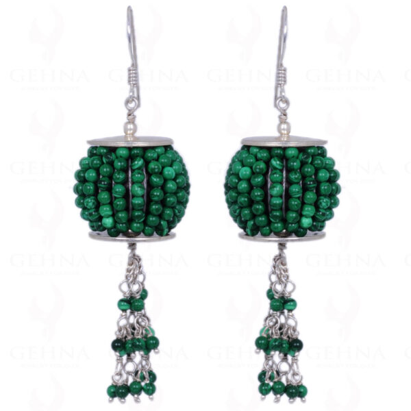 Malachite Gemstone Earrings Made In .925 Sterling Silver ES-1154