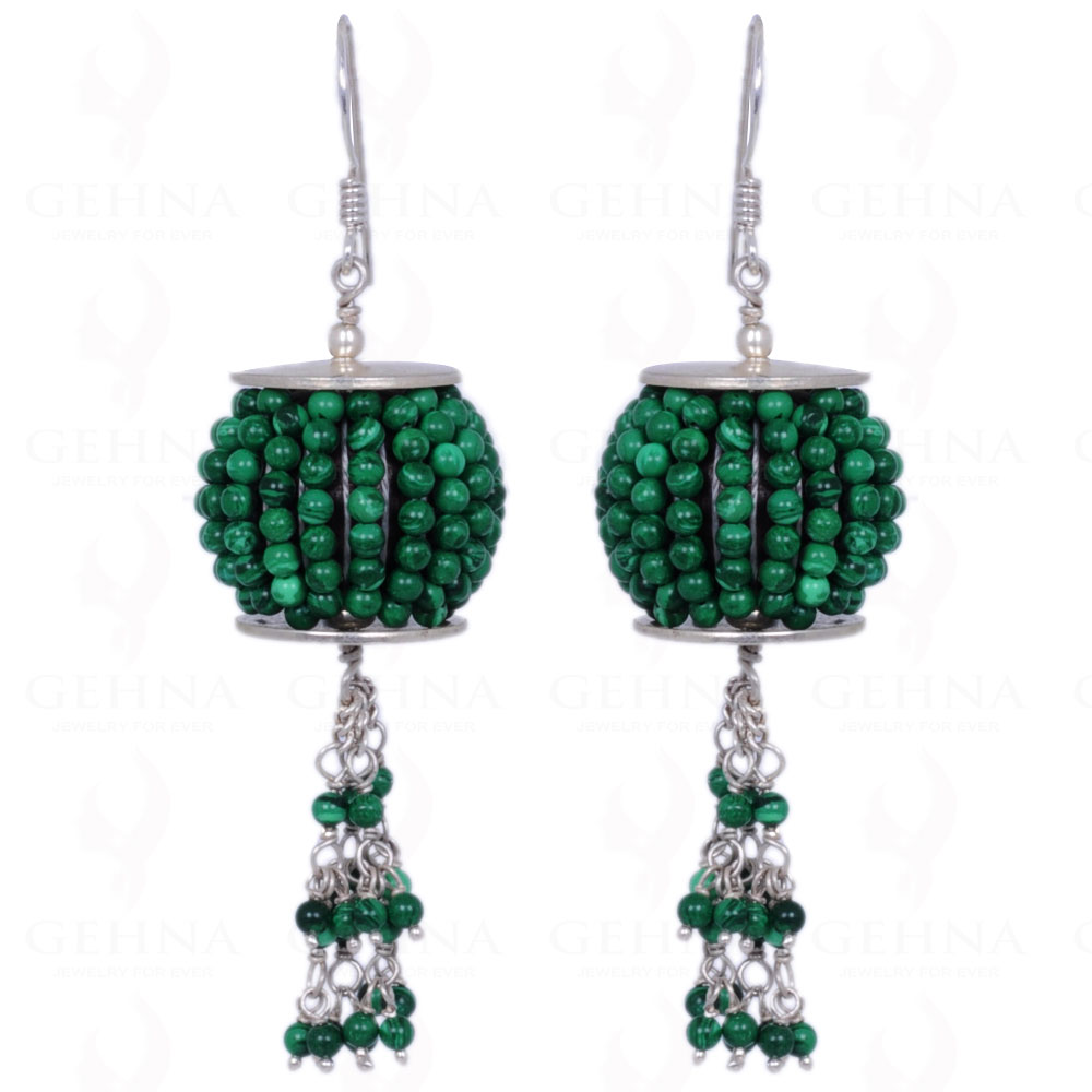 Malachite Gemstone Earrings Made In .925 Sterling Silver ES-1154