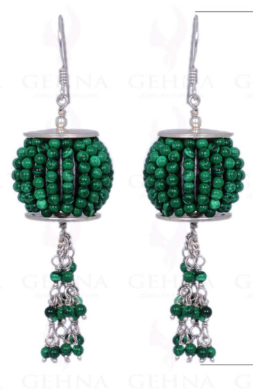 Malachite Gemstone Earrings Made In .925 Sterling Silver ES-1154