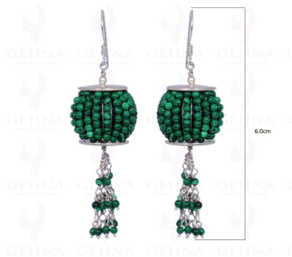 Malachite Gemstone Earrings Made In .925 Sterling Silver ES-1154