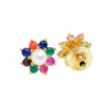 Pearl, Sapphire & Multicolor Studded Flower Shape Earrings FE-1154