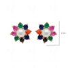 Pearl, Sapphire & Multicolor Studded Flower Shape Earrings FE-1154