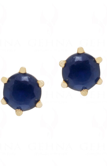 Blue Sapphire Studded Round Shape Festive Earrings FE-1155