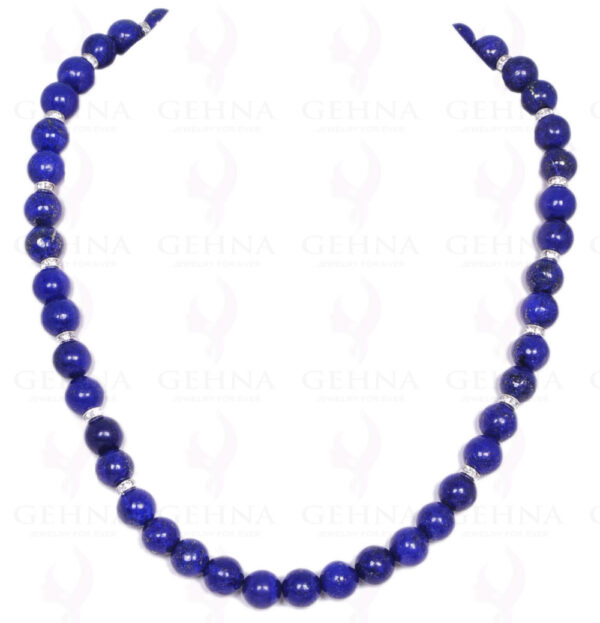Lapis Lazuli and Sterling Silver Bead Necklace