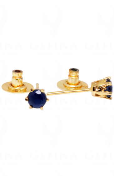Blue Sapphire Studded Round Shape Festive Earrings FE-1155