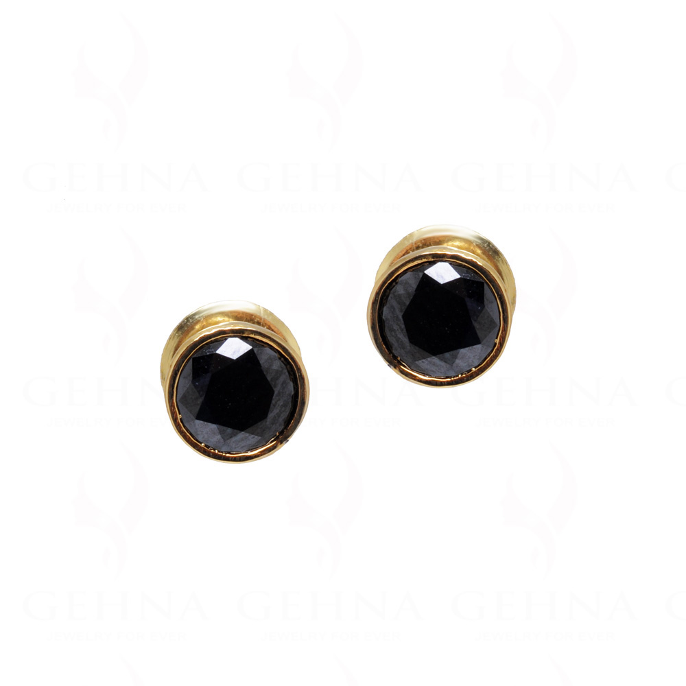 Black Spinel Studded Round Shape Tops Earring FE-1158