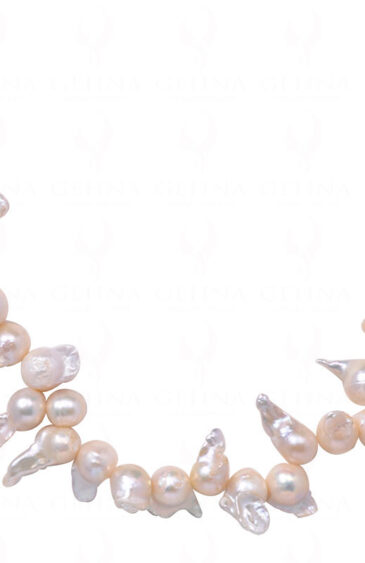 Fancy Baroque Shape Freshwater Pearl Bead Necklace NM-1158