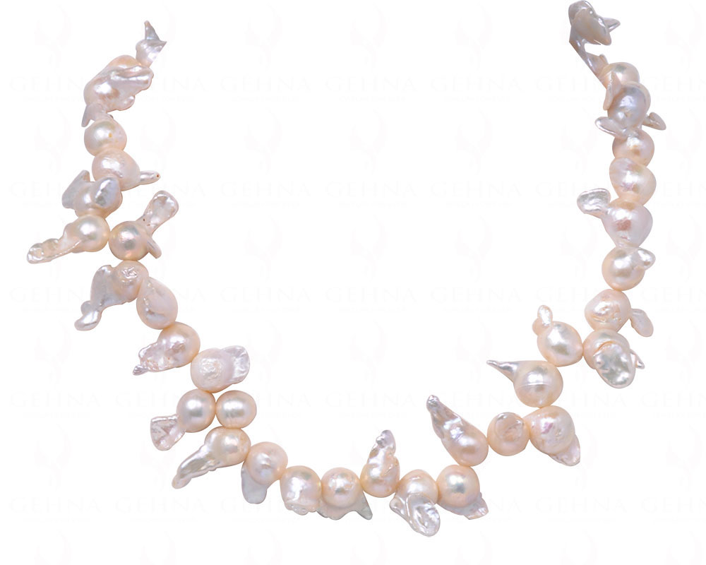 Fancy Baroque Shape Freshwater Pearl Bead Necklace NM-1158