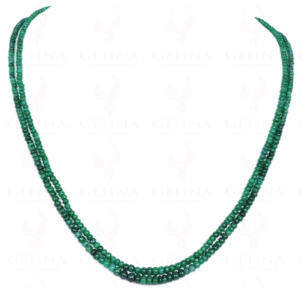 2 Rows Of Emerald Gemstone Round Cabochon Bead Strand NP-1158