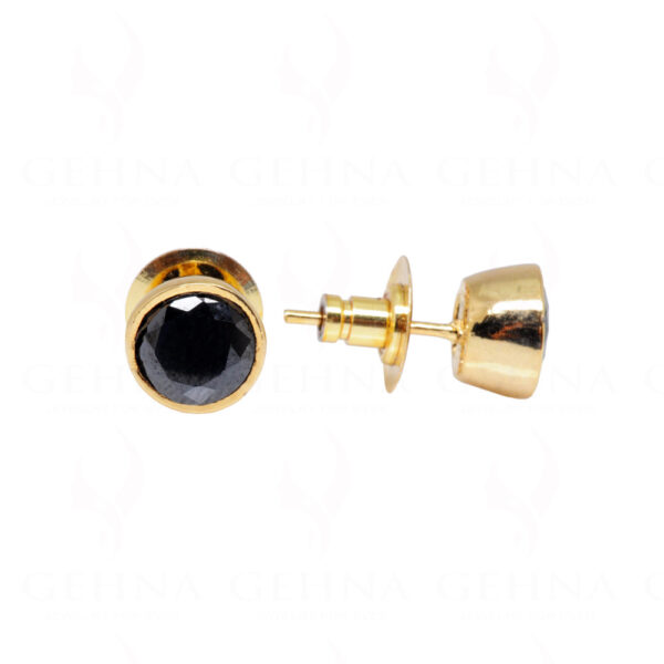 Black Spinel Studded Round Shape Tops Earring FE-1158