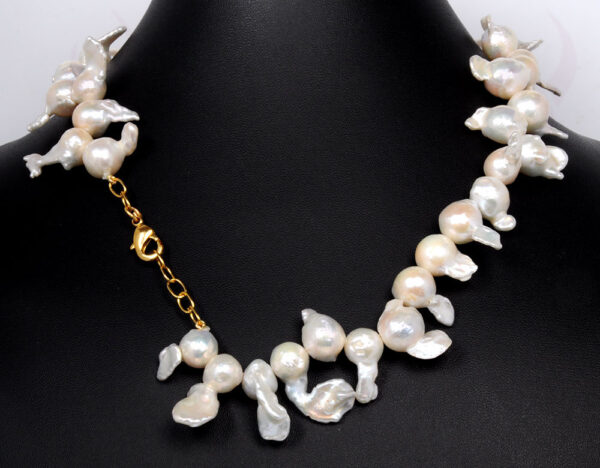 Fancy Baroque Shape Freshwater Pearl Bead Necklace NM-1158