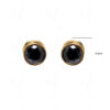 Black Spinel Studded Round Shape Tops Earring FE-1158