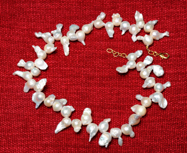 Fancy Baroque Shape Freshwater Pearl Bead Necklace NM-1158