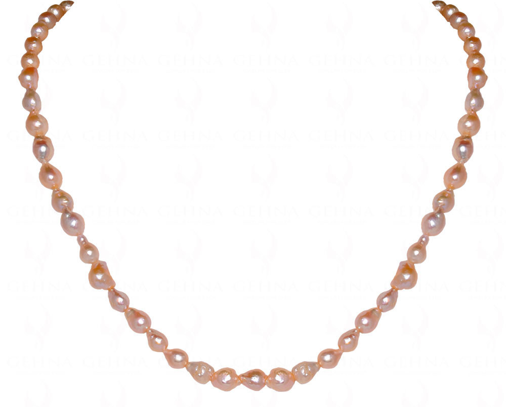 Rarest Golden Color  Baroque Freshwater Pearl Necklace NM-1160