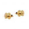 White Pearl Studded Flower Shape Gold Tone Festive Earrings FE-1160