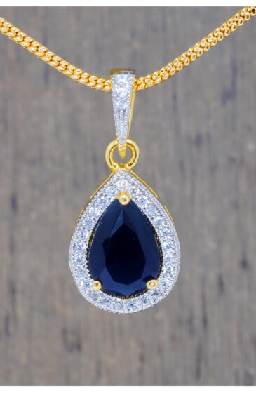 Blue Sapphire & Classic Topaz Studded Pendant & Earring Set FP-1160