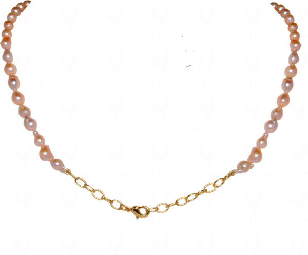 Rarest Golden Color  Baroque Freshwater Pearl Necklace NM-1160
