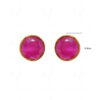 Ruby Studded Gold Plated Round Shape Earrings FE-1161