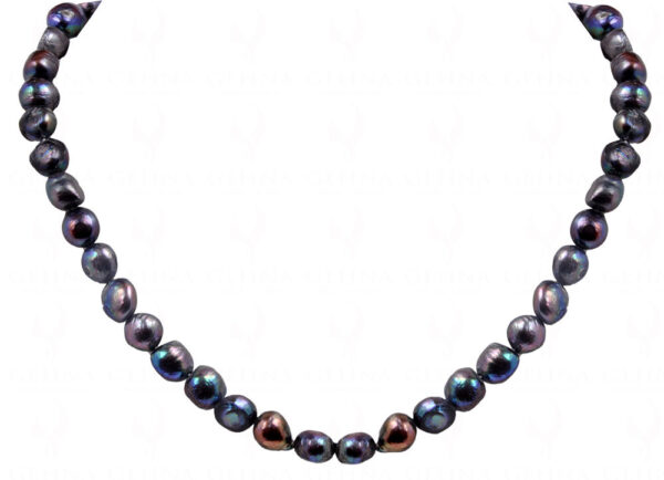 Baroque Shape Grey Color Freshwater Pearl Necklace NM-1163