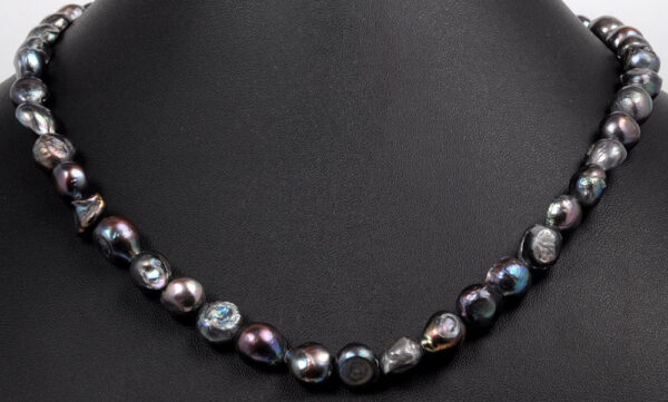 Baroque Shape Grey Color Freshwater Pearl Necklace NM-1163