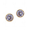 White Topaz Studded Globe Shape Top Earrings FE-1164