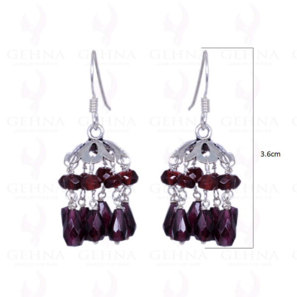 Red Garnet Gemstone & Drop Earrings Made In .925 Sterling Silver ES-1164