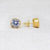 White Topaz Studded Globe Shape Top Earrings FE-1164