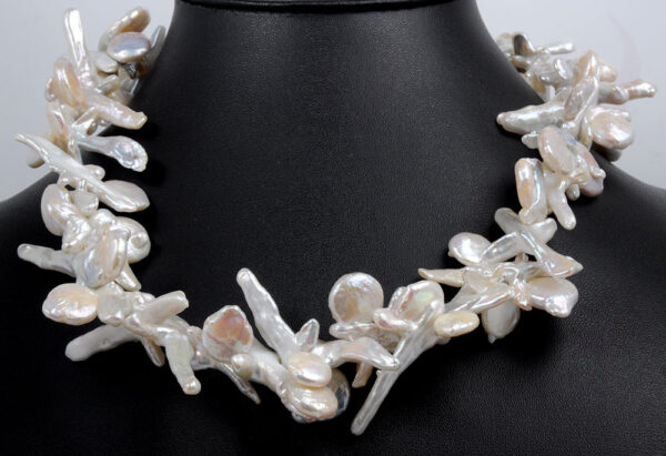 Freshwater Pearls Fancy Shaped Single Row Necklace NM-1164