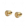 White Topaz Studded Globe Shape Top Earrings FE-1164