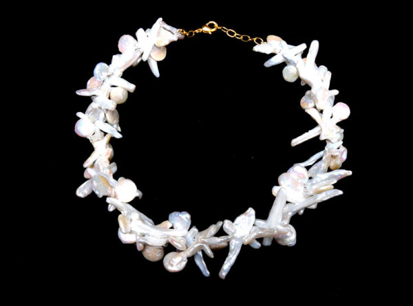 Freshwater Pearls Fancy Shaped Single Row Necklace NM-1164