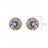 White Topaz Studded Globe Shape Top Earrings FE-1164