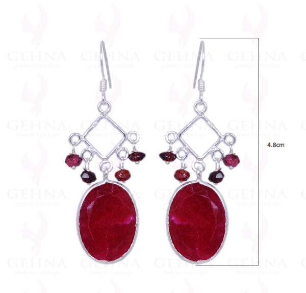 Ruby & Red Garnet Gemstone Earrings Made In .925 Sterling Silver ES-1165