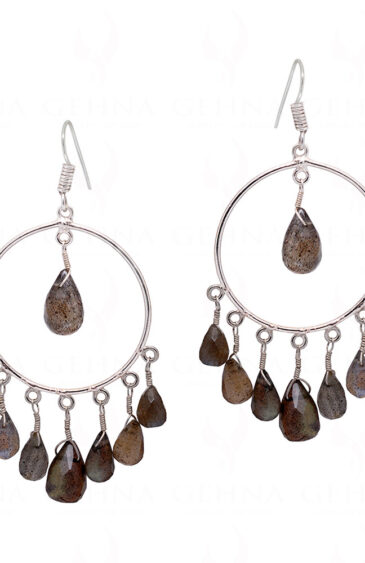 Labradorite Gemstone Faceted Drops Earrings Made In .925 Sterling Silver ES-1166