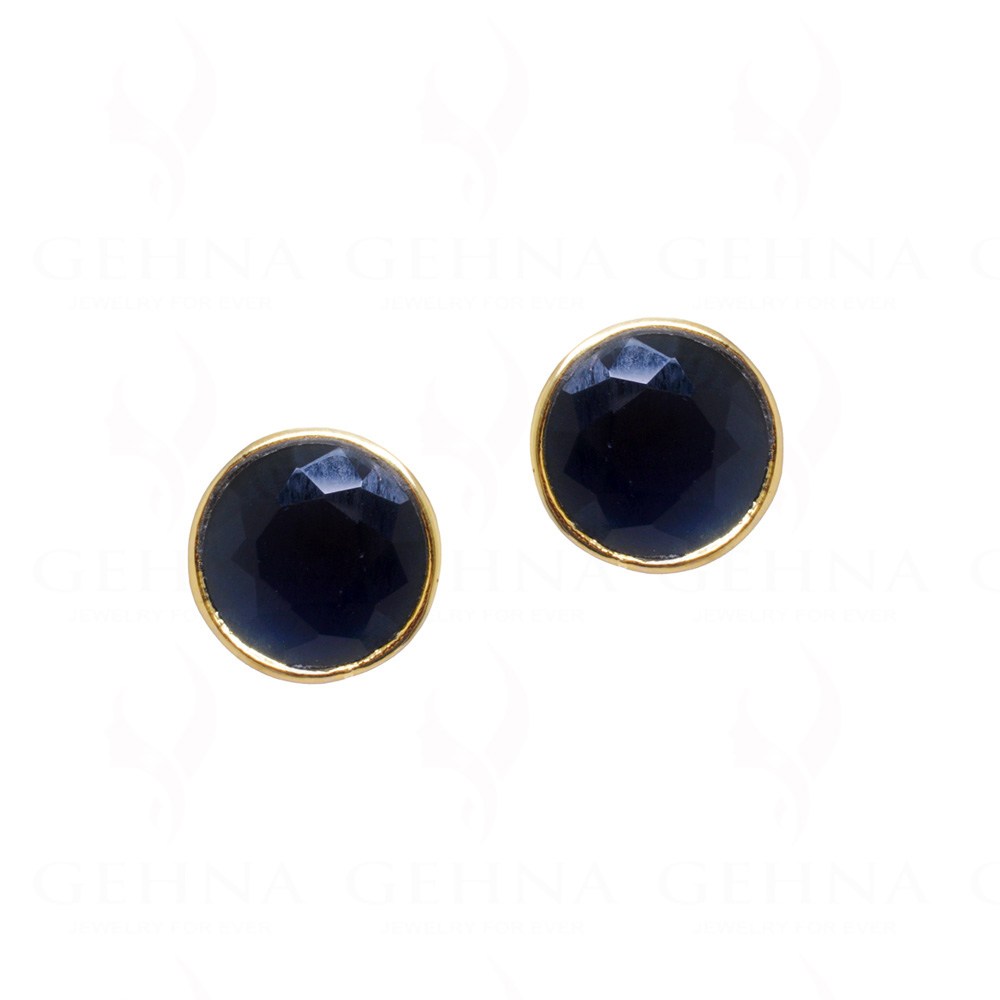 Dreamy Blue Sapphire Studded Globe Shape Top Earrings FE-1166