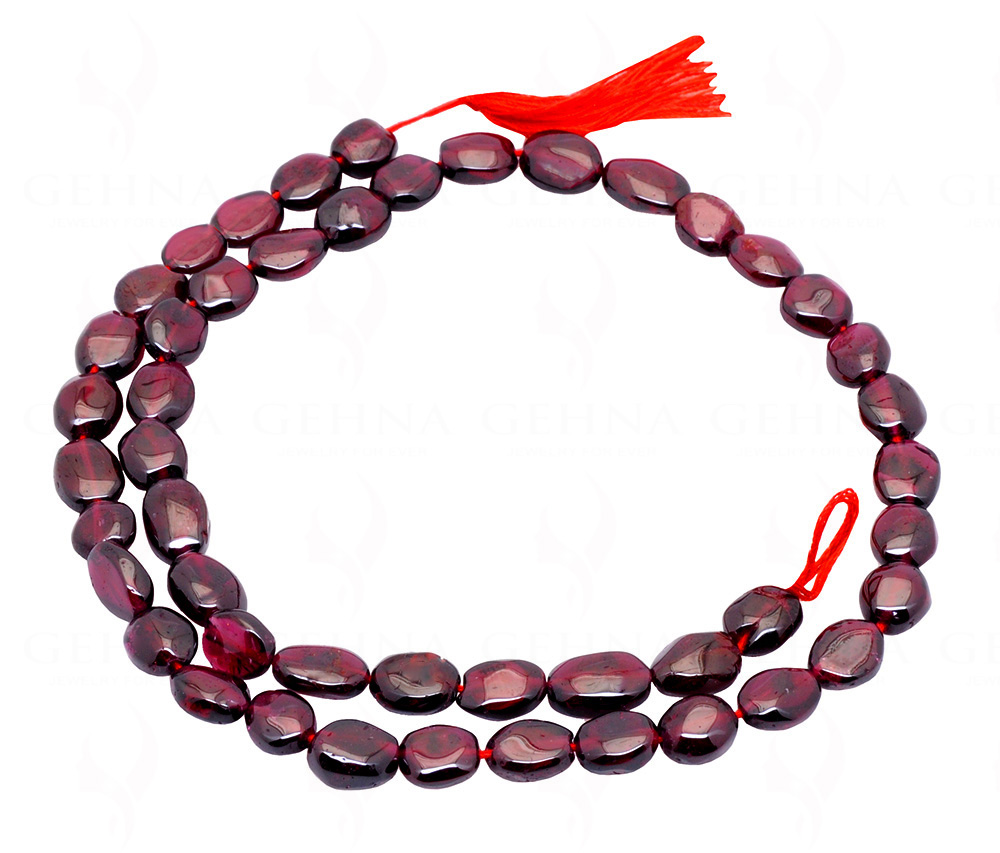 Red Garnet Gemstone Oval Shaped Bead Strand NS-1166