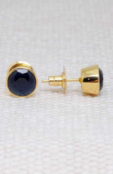 Dreamy Blue Sapphire Studded Globe Shape Top Earrings FE-1166