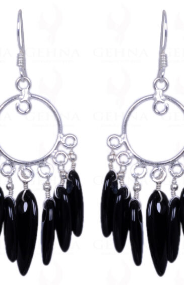 Black Spinel Gemstone Earrings Made In .925 Sterling Silver ES-1167