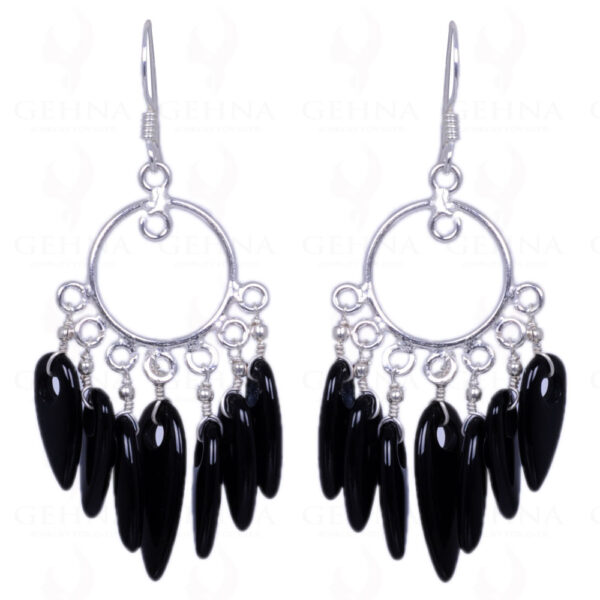 Black Spinel Gemstone Earrings Made In .925 Sterling Silver ES-1167