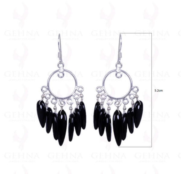 Black Spinel Gemstone Earrings Made In .925 Sterling Silver ES-1167