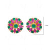 Emerald & Ruby S Studded Flower Shape Earrings FE-1167