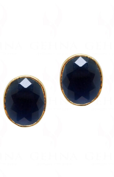 Blue Sapphire Studded Globe Shape Earrings FE-1168