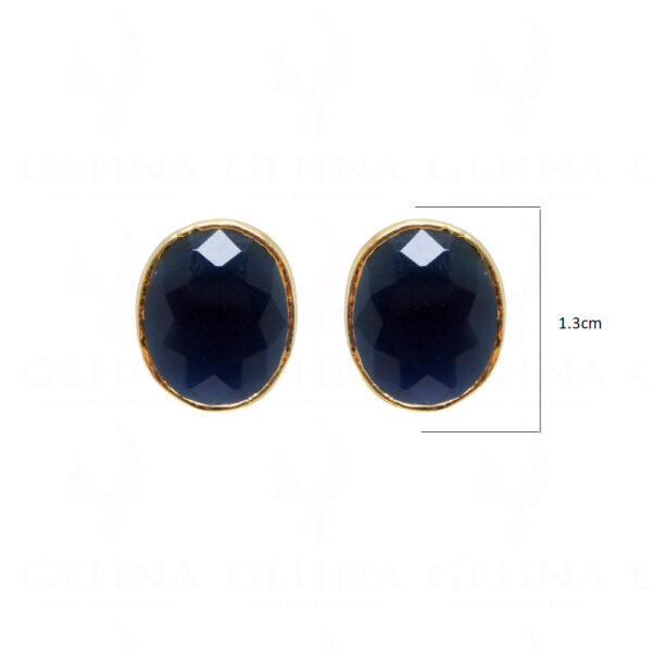 Blue Sapphire Studded Globe Shape Earrings FE-1168