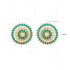 Pearl & Emerald Studded Flower Shape Earrings FE-1169